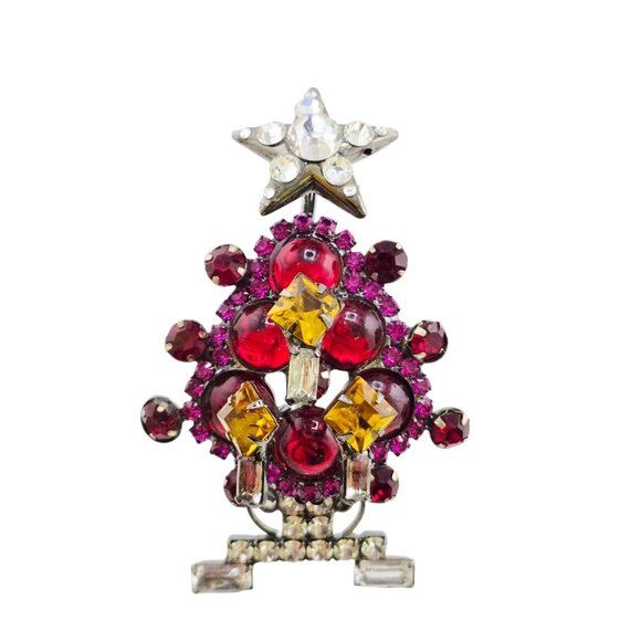 Vintage VRBA Mini Christmas Tree Brooch (A8637) - Picture 2 of 9